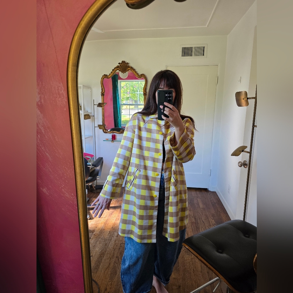 Maeve by Anthropologie Gingham Swing Jacket in a Yellow Size xs - Picture 15 of 15